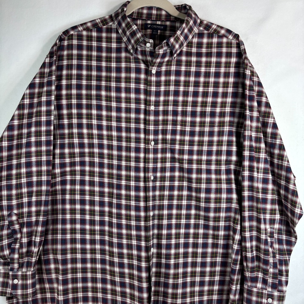Cremieux Mens Size 3XLT Cotton Red Black Blue White Plaid